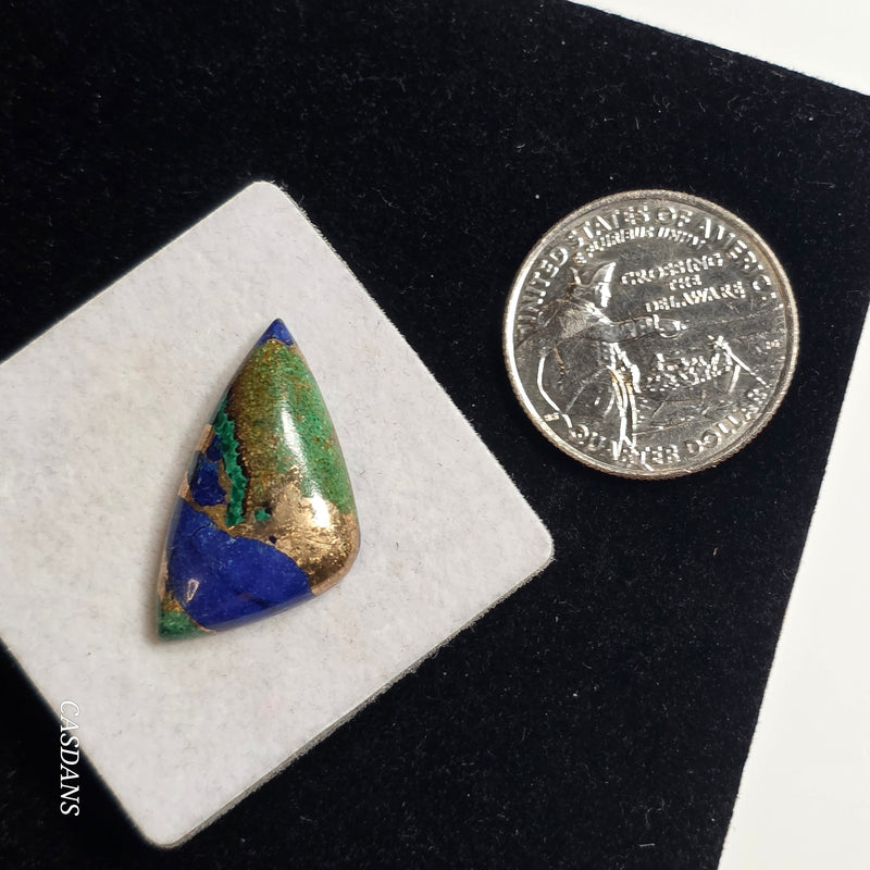 Azurite Malachite Bronze Composite Cabochon