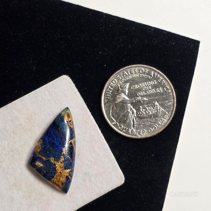 Azurite Malachite Bronze Composite Cabochon