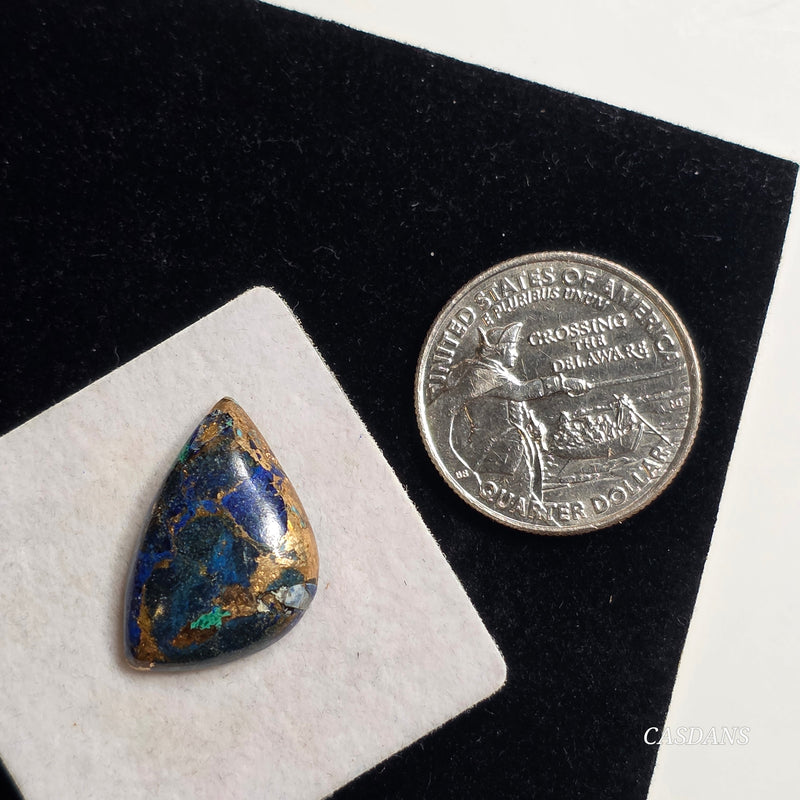 Azurite Malachite Bronze Composite Cabochon