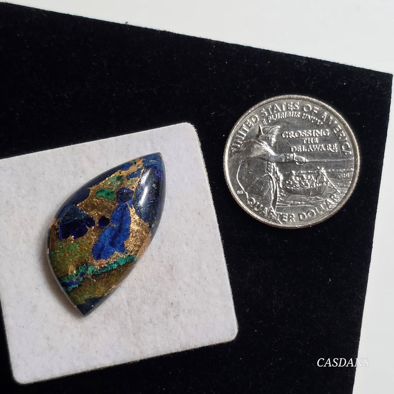 Azurite Malachite Bronze Composite Cabochon