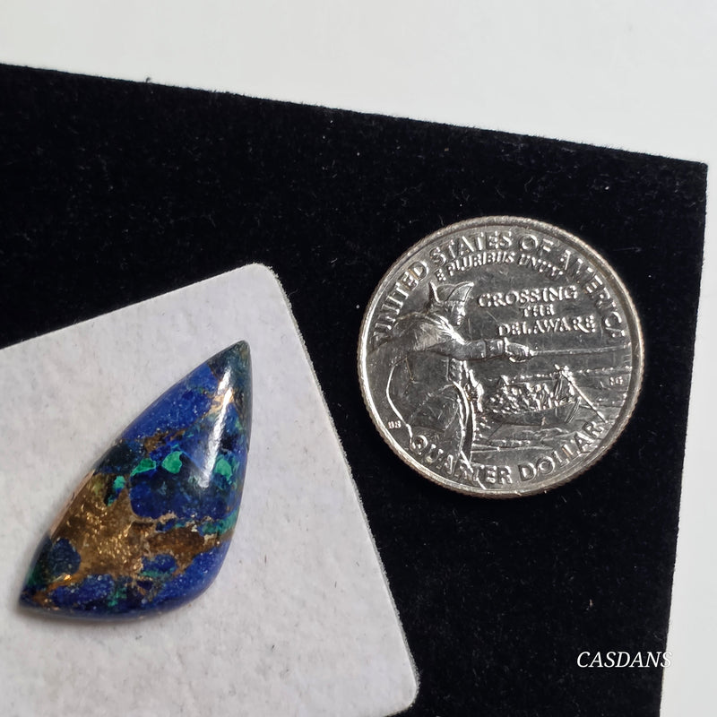 Azurite Malachite Bronze Composite Cabochon