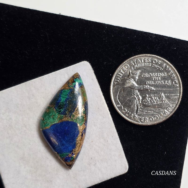 Azurite Malachite Bronze Composite Cabochon