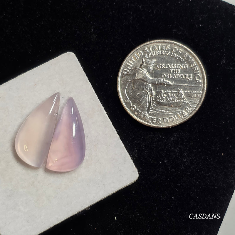 Purple Chalcedony Cabochon Pair
