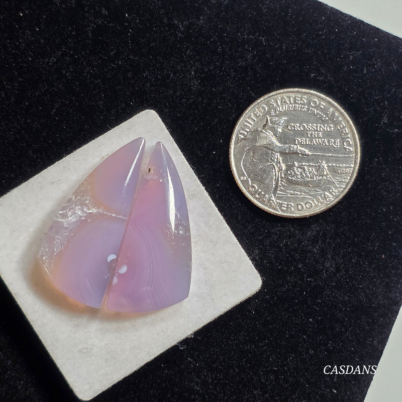 Purple Chalcedony Cabochon Pair