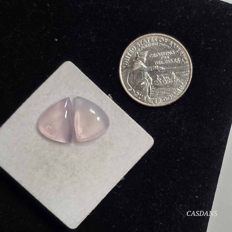 Purple Chalcedony Cabochon Pair