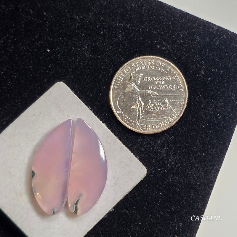 Purple Chalcedony Cabochon Pair