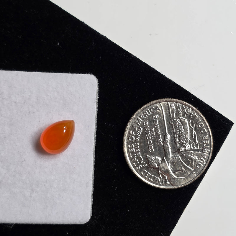 Carnelian 7x10mm Pear Cabochon (1 Piece)