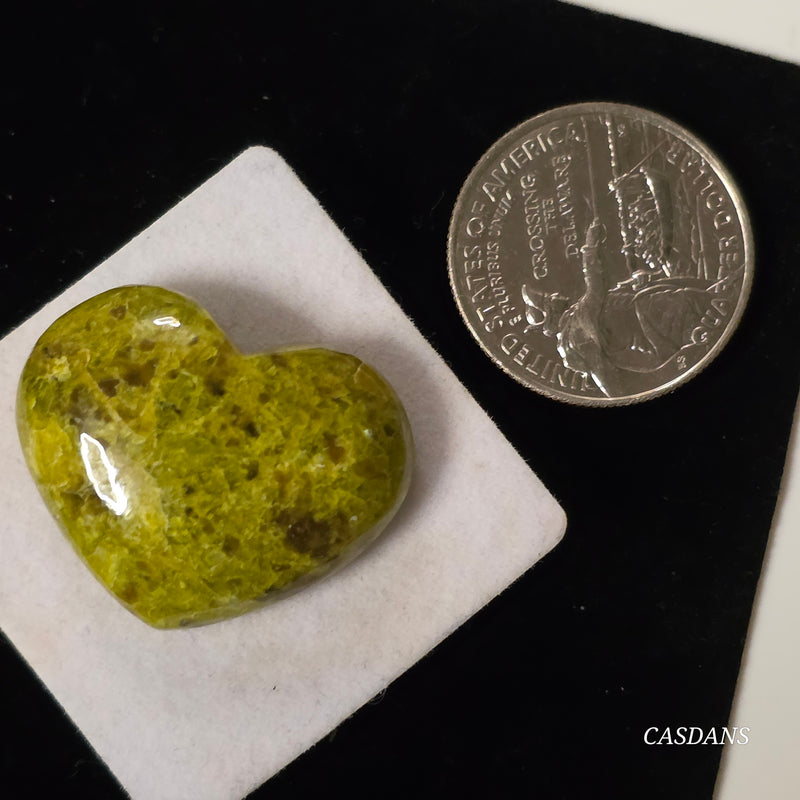 Green Opal Heart Cabochon