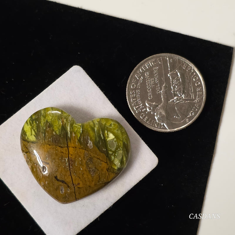 Green Opal Heart Cabochon