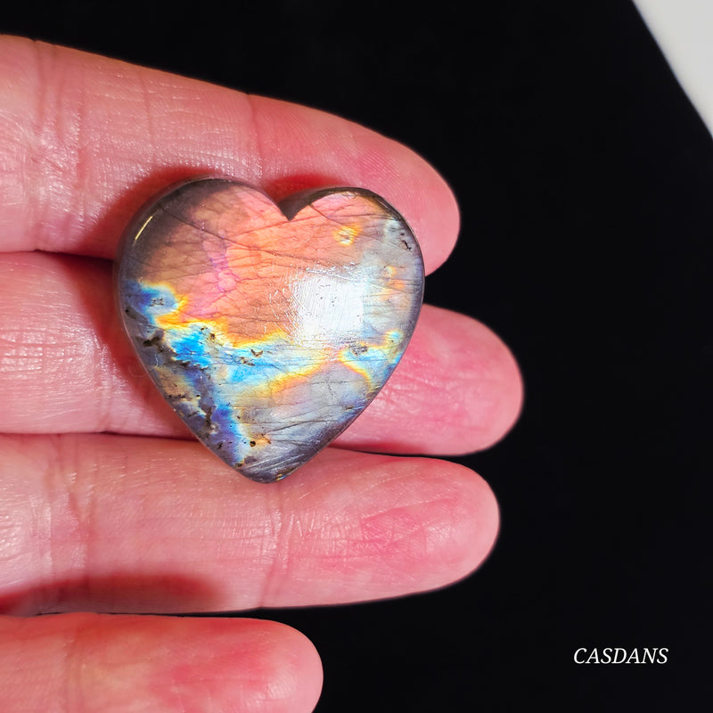 Labradorite Heart Cabochon
