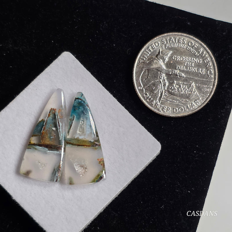 Chrysocolla w/ Native Copper Pair