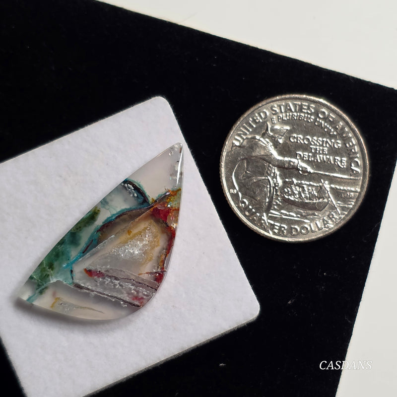 Chrysocolla w/ Native Copper Cabochon