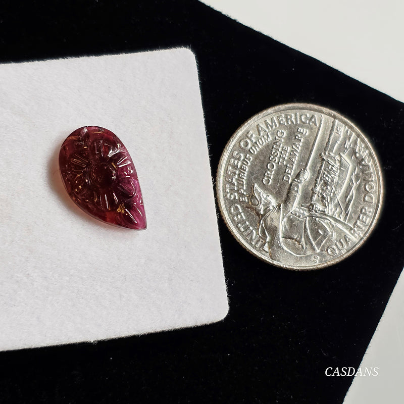 Carved Tourmaline Cabochon