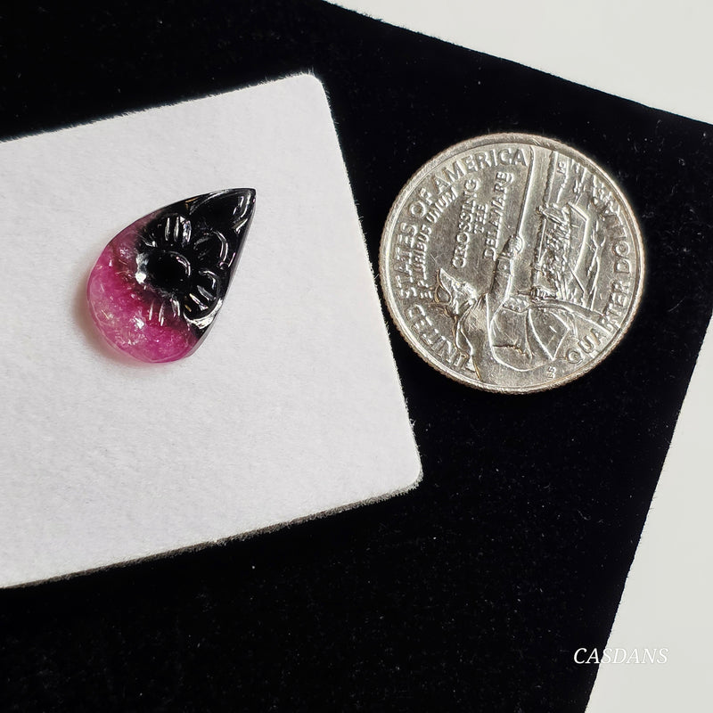 Carved Tourmaline Cabochon