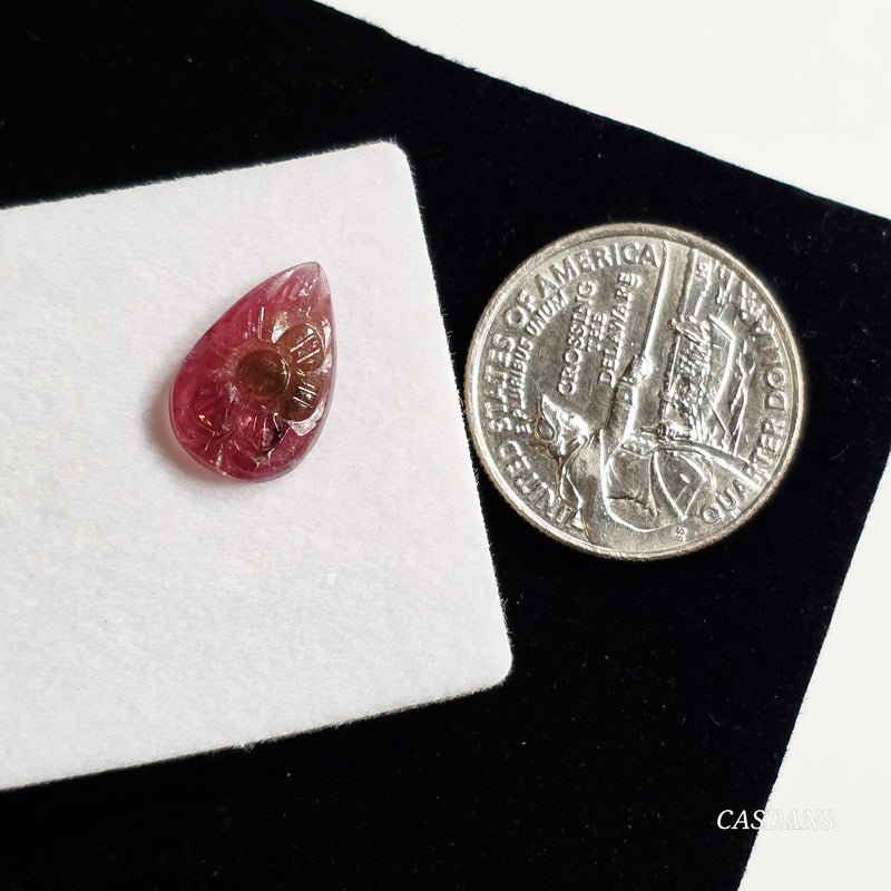 Carved Tourmaline Cabochon