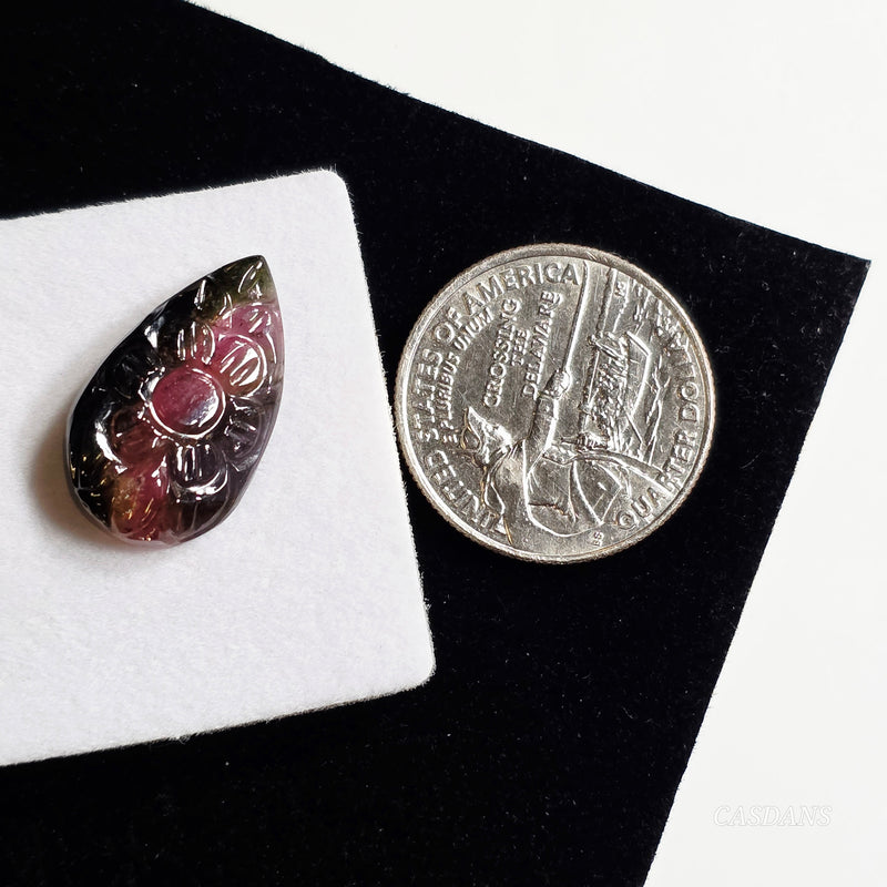 Carved Tourmaline Cabochon