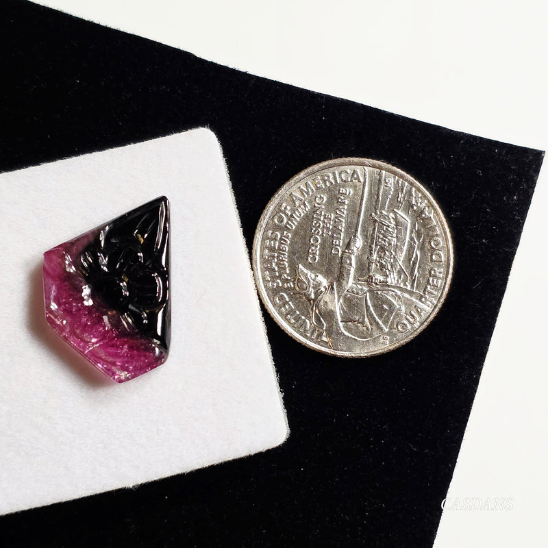 Carved Tourmaline Cabochon