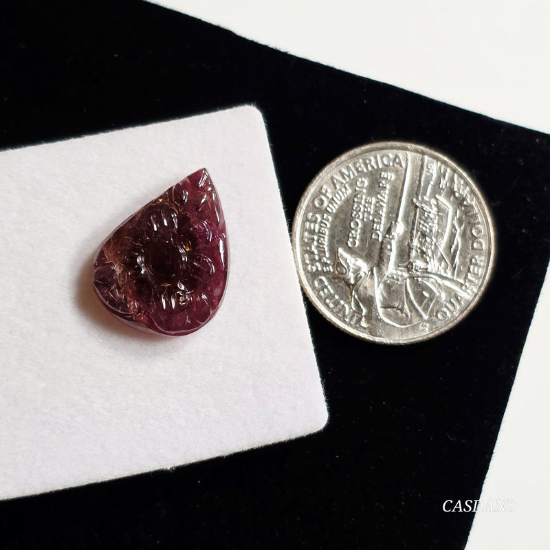 Carved Tourmaline Cabochon