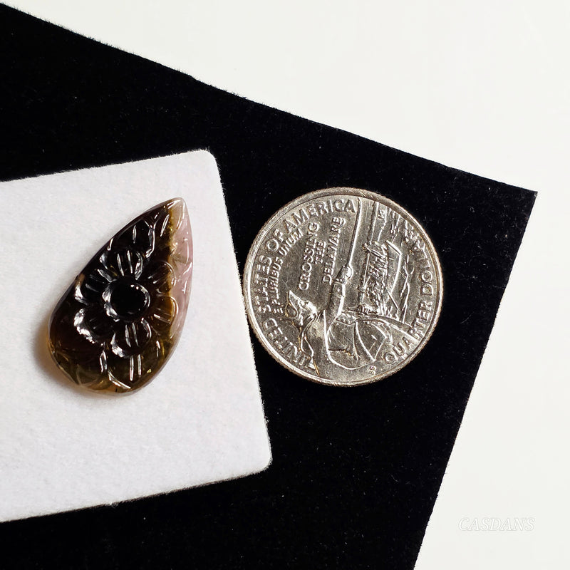 Carved Tourmaline Cabochon