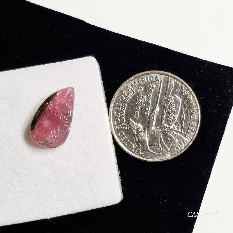 Carved Tourmaline Cabochon