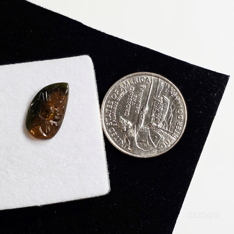 Carved Tourmaline Cabochon