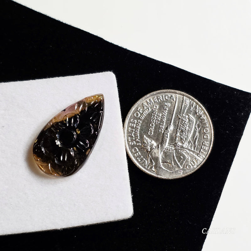 Carved Tourmaline Cabochon