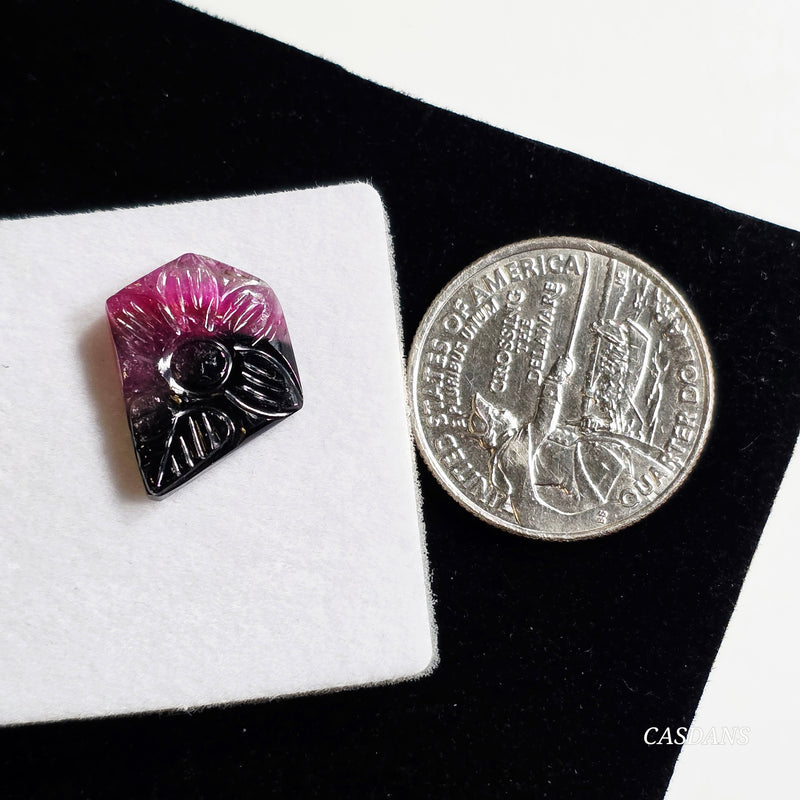 Carved Tourmaline Cabochon