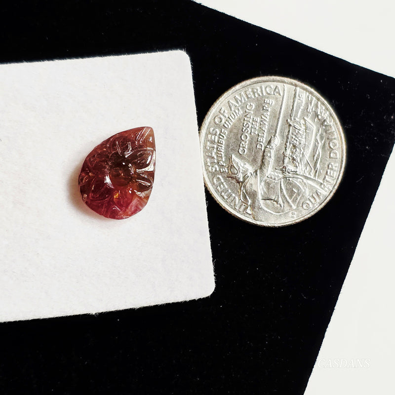 Carved Tourmaline Cabochon