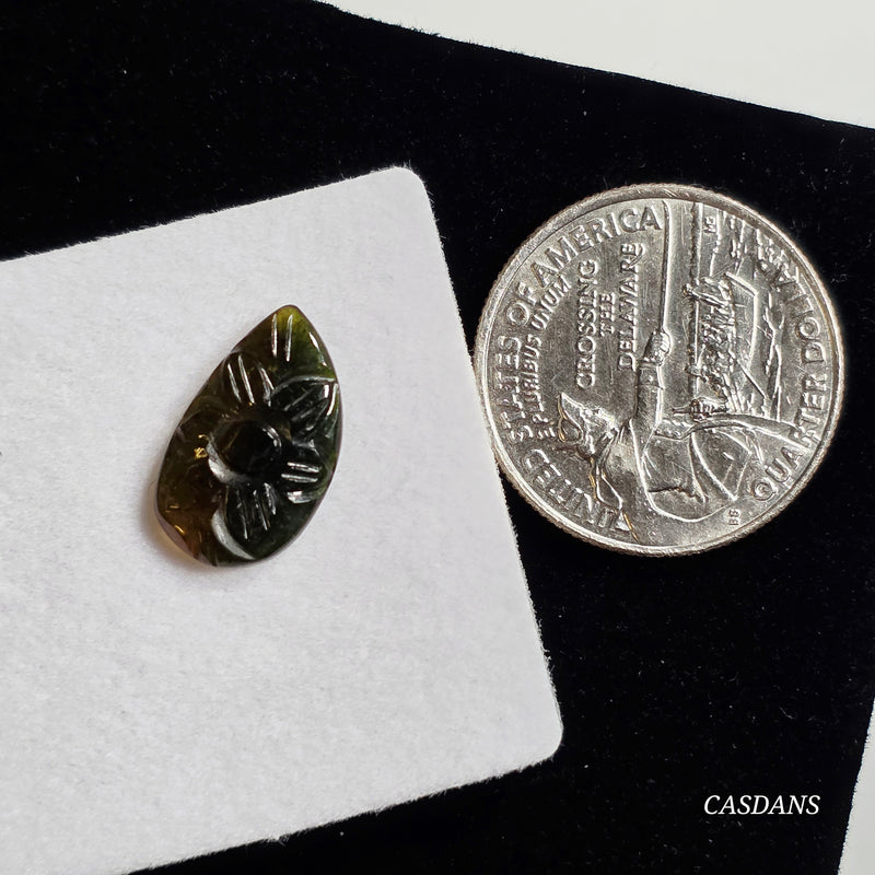 Carved Tourmaline Cabochon
