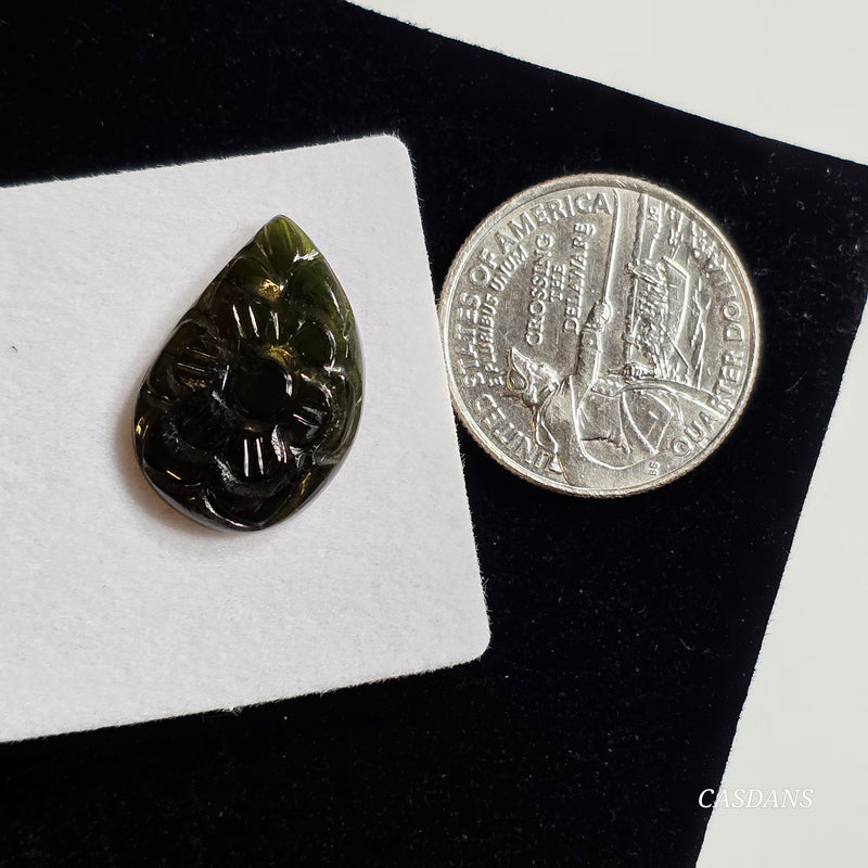 Carved Tourmaline Cabochon