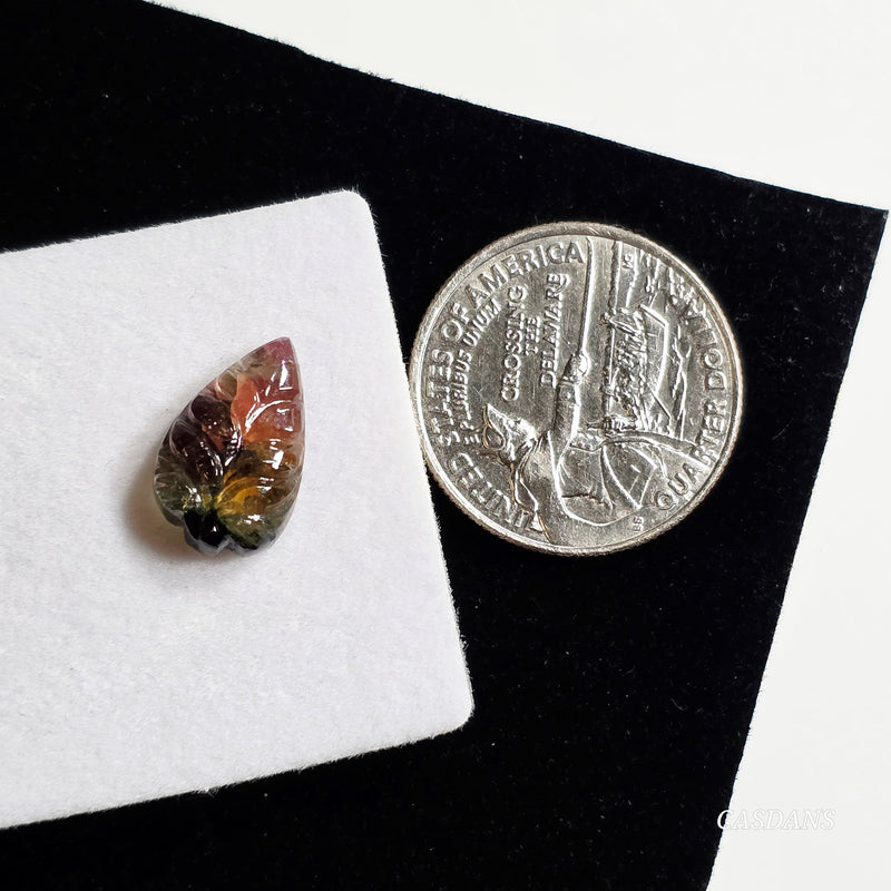 Carved Tourmaline Cabochon