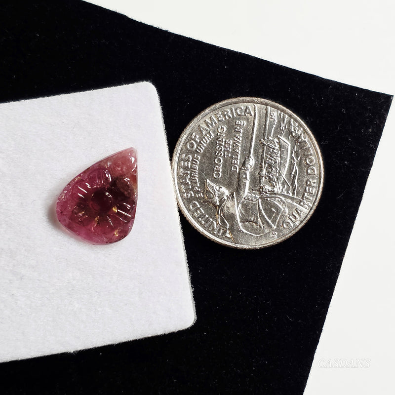 Carved Tourmaline Cabochon