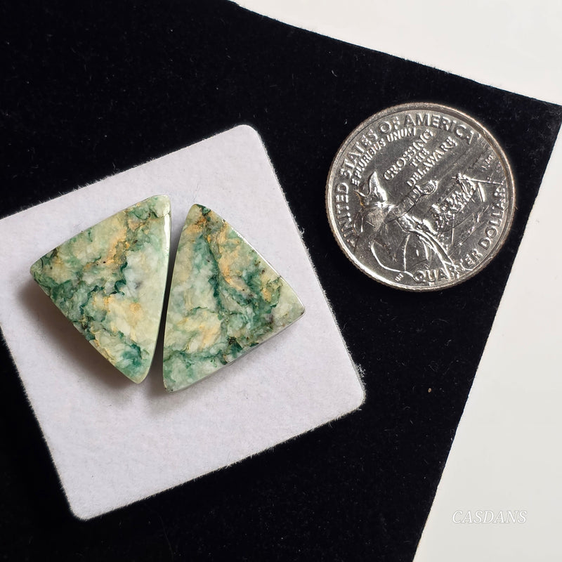 Mariposite Cabochon Pair