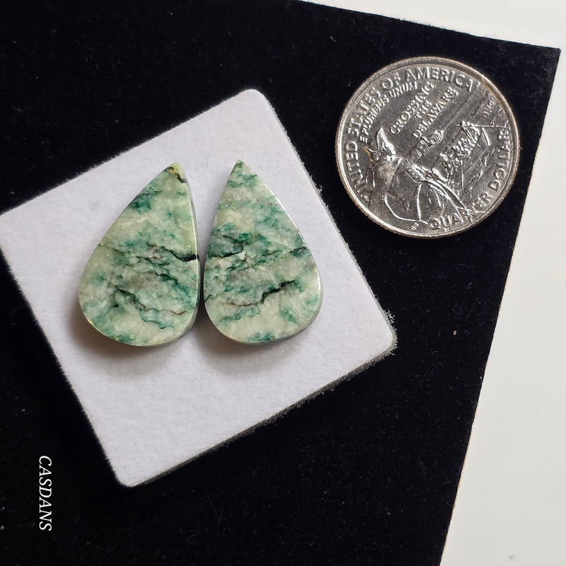 Mariposite Cabochon Pair