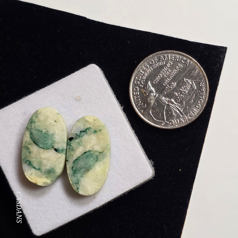 Mariposite Cabochon Pair