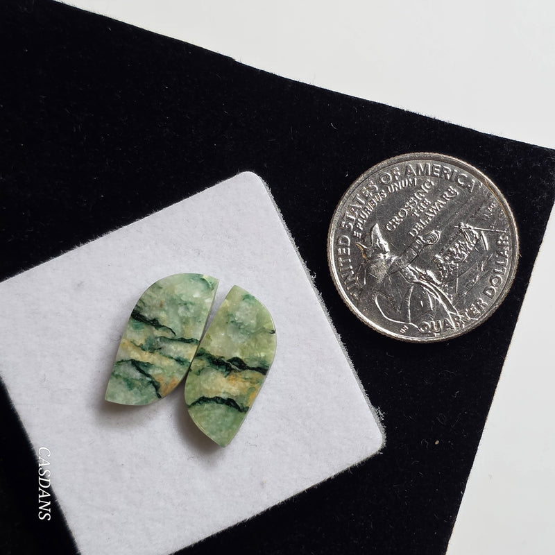 Mariposite Cabochon Pair