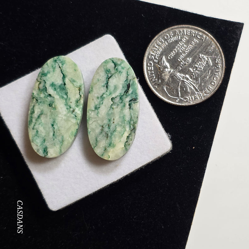 Mariposite Cabochon Pair