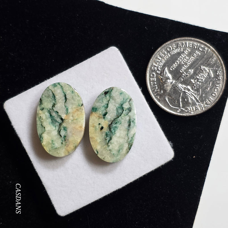 Mariposite Cabochon Pair