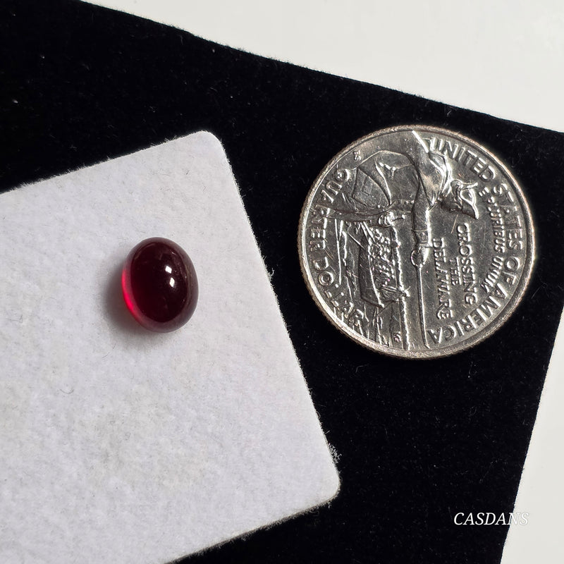 Garnet 7x9mm Oval Cabochon - Calibrated (1 Piece)