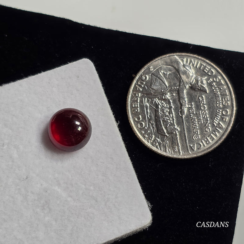 Garnet 9mm Round Cabochon - Calibrated (1 Piece)