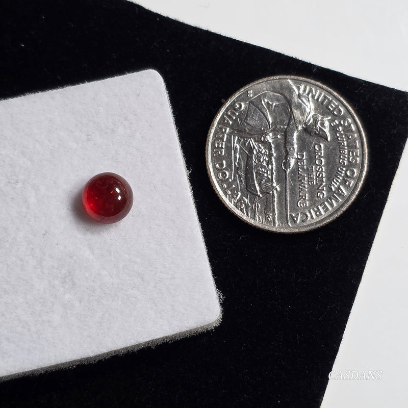 Garnet 7mm Round Cabochon - Calibrated (1 Piece)