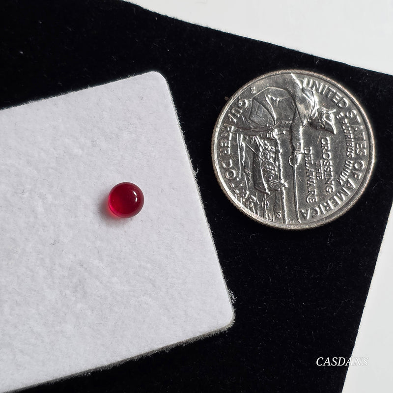 Garnet 5mm Round Cabochon - Calibrated (1 Piece)