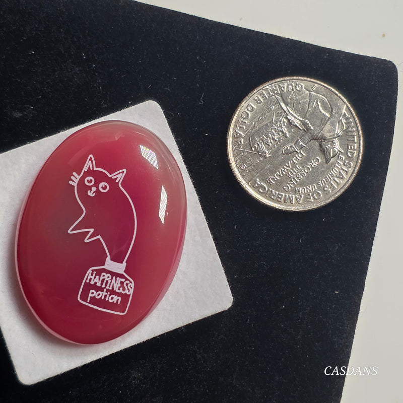 Engraved Onyx Cabochon