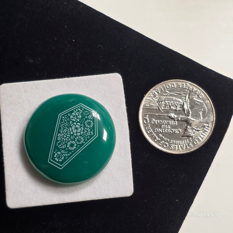 Engraved Onyx Cabochon
