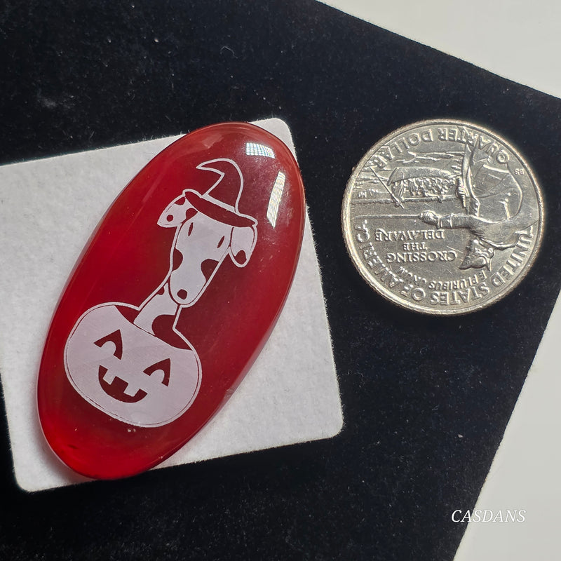 Engraved Onyx Cabochon
