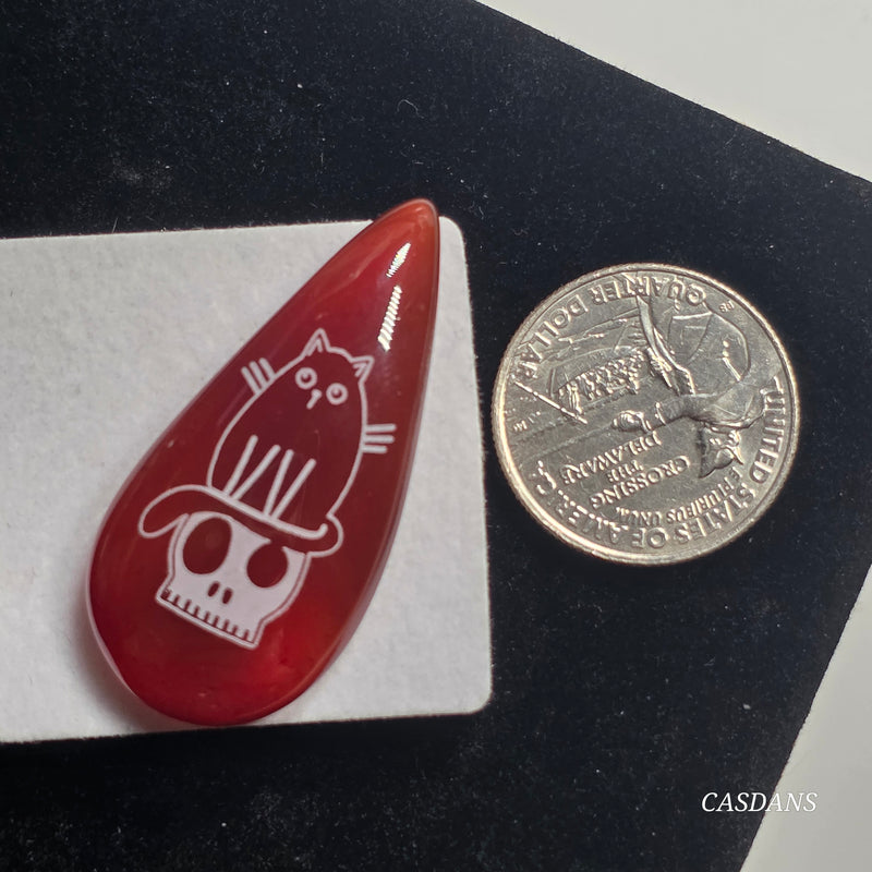 Engraved Onyx Cabochon