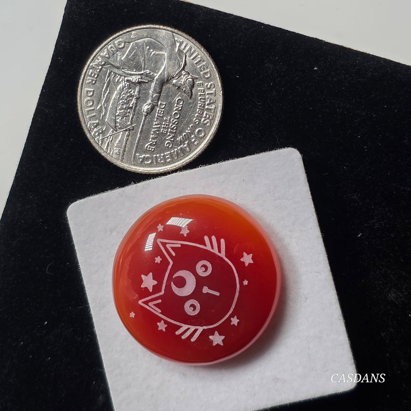 Engraved Onyx Cabochon