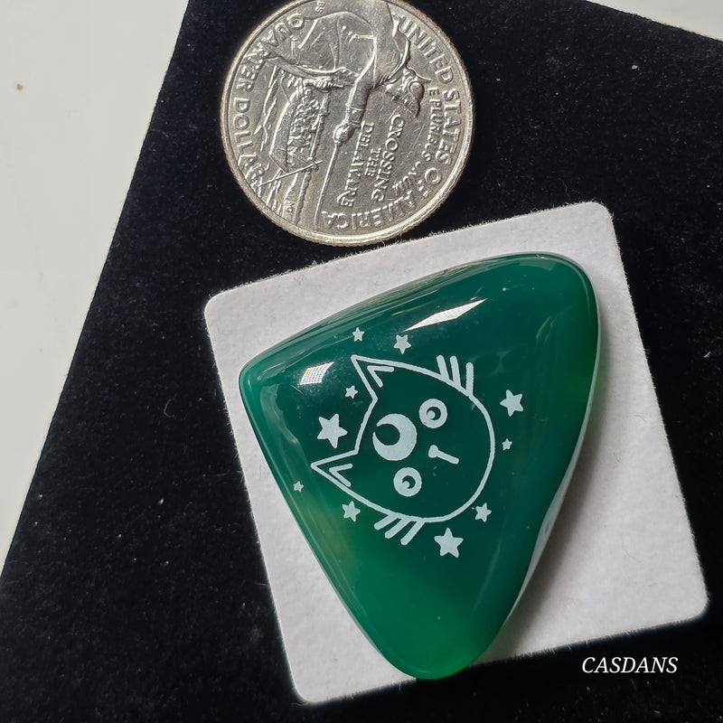 Engraved Onyx Cabochon