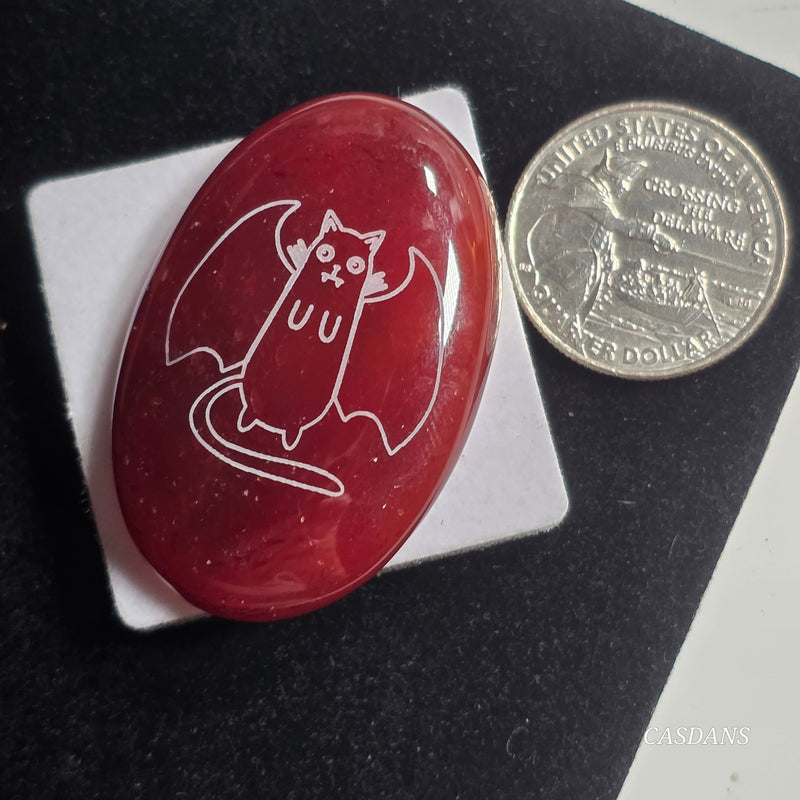 Engraved Onyx Cabochon