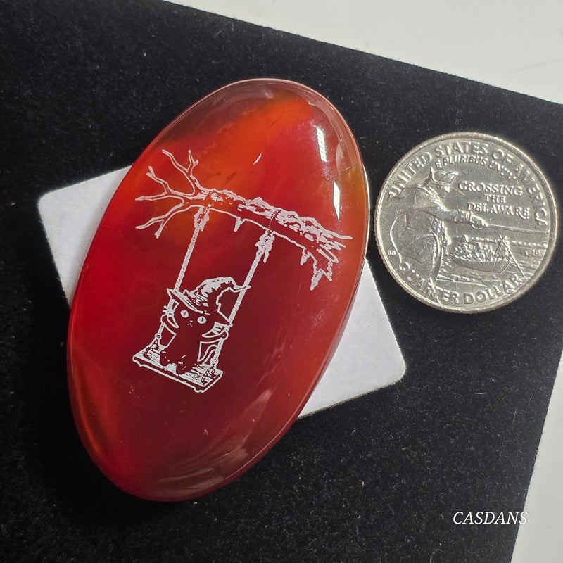 Engraved Onyx Cabochon